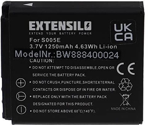 EXTENSILO Akku kompatibel mit Panasonic Lumix DMC-LX1 | DMC-LX2, DMC-LX3 Kamera (1250mAh, 3,7V, Li-Ion)