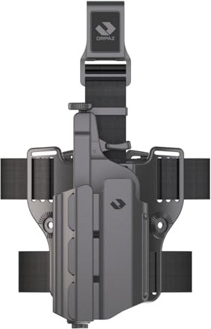 Orpaz T40 Adjustable and Modular G17 Holster with Compatible with OWB Glock 17 Holder w/Light/Laser/Sight/Optics, LH-Medium, Drop-Leg Attachment - Will Secure Your Handgun with a Tactical Appearance