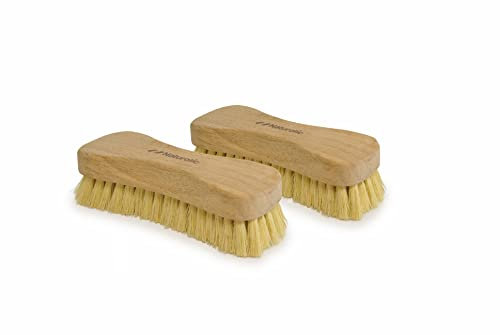 All-Natural Wooden Scrub Brush Set |Tampico Bristle Brush for Cleaning | Scrub Brushes for Cleaning | Floor, Tub, Kitchen, and Carpet Brushes for Cleaning | Eco Friendly Cleaning Products | Pack of 2