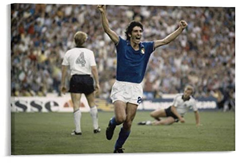 Paolo Rossi Fußballspieler, italienisches Poster, Kunstdruck, Leinwandbild, Dekoration, Wandbild, Foto, Zuhause, modern, dekorative Poster, 30 x 45 cm