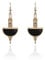 Lovett & Co - Black Long Drop Earrings for Women - 1920s Art Deco Earrings Hand Painted with Enamel - Nickel Free Crystal Earrings & Vintage Jewellery Gifts for Women