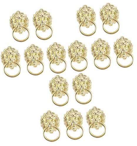 DOITOOL 15stücke Löwenkopf Zinklegierung Retro Pull Knobs Für Schränke Kommoden Kleiderschränke Und Möbel Einfache Installation Und Stilvolles Design