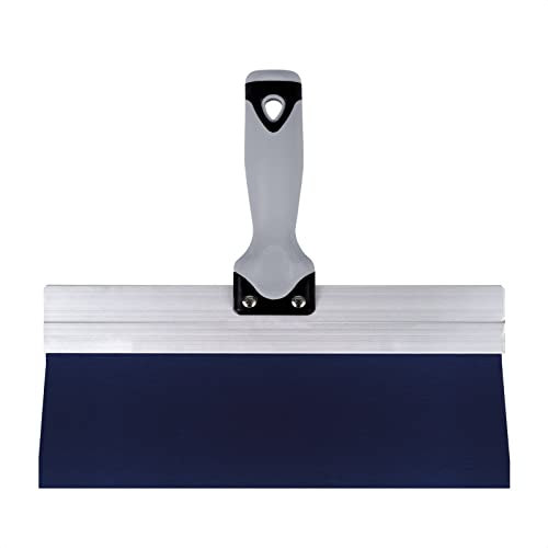 Werku WK602280, Espátula Emplastecer, Calidad Profesional, Ancho 300 mm, Alto 90 mm, Grosor 0.5 mm, Cuchilla de Acero Azul, Mango ergonómico y Antideslizante