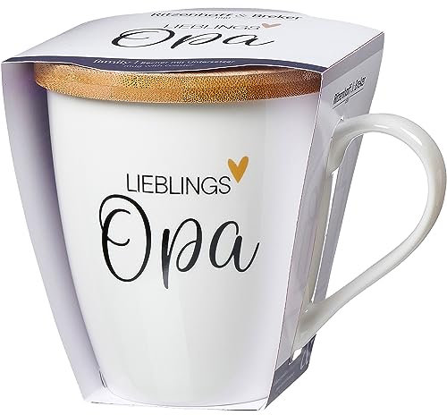 Ritzenhoff & Breker Kaffeebecher Family Größe Kaffeebecher 560 ml Opa inkl. Untersetzer