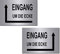 Eingang um die Ecke rechts od. links-Schild 150 x 100 x 3 mm-Aluminium Edelstahloptik silber Hinweisschild (1905-111 Pfeil links selbstklebend)