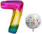 Luftballon 7. Geburtstag • XXL Riesen Folienballon SET • 101cm + 45 cm Ballon + 5M Deko Band • Folienballon 7 • Helium geeignet • Wiederverwendbar • Geburtstagsdeko Jungen Mädchen Ballon Zahl Ballon 7
