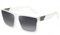 Jim Halo Retro Polarized Sunglasses Men Women, Flat Top Square Driving Glasses UV400 Clear Grey