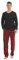 LNFINTDO Ensemble de pyjama pour homme en polaire à manches longues et bas de pyjama à carreaux doux Vêtements de nuit Vêtements de détente Ensemble de pyjama chaud, noir/rouge, M
