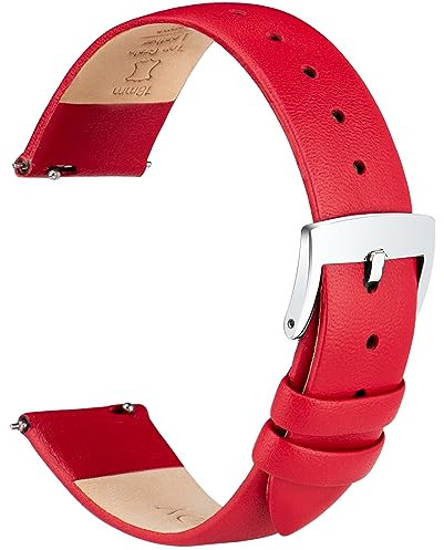 OTTOODY Elegantes & Ultraweiches Leder Uhrenarmband - 12mm, 16mm, 20mm Armband mit Schnellverschluss für Damen & Herren - Hochwertiger Ersatz für Uhr & Smartwatch