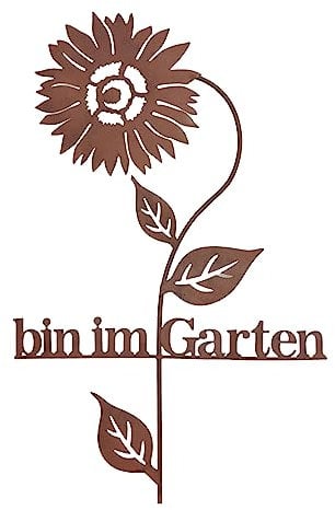 Goldbach Gartenstecker Blume Bin im Garten rostfarben Metall rost braun Dekostecker Rankhilfe