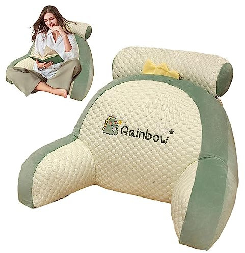 Imtrub Bettkissen zum Sitzen,Weiches Kissen mit Armen | Lese- und Ruhekissen zur Unterstützung des Rückens beim Entspannen, Spielen, Lesen oder Fernsehen