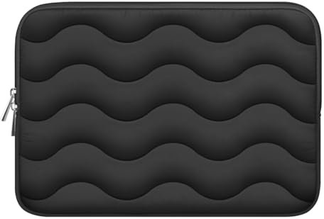ARVOK 360° Schutz Tasche Hülle für 14 Zoll MacBook Pro M3/M2/M1 Pro/Max A2992 A2918 A2779 A2442 2023-2021, 13 Zoll MacBook Air 2012-2017, 13 MacBook Pro 2012-2015, Puffy Laptoptasche Sleeve, Schwarz