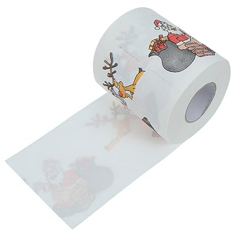 ABOOFAN Weihnachts-seidenpapierrolle Mit Cartoon-aufdruck Weihnachtsmann Und Elch Mehrzweck-weihnachtspapier Mit Weihnachtsmann-aufdruck
