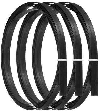 PATIKIL Lanières de Bambou pour Tissage 7/16 x 10 Pieds, Lot de 3 Fines Lanières Plates en Rotin de Vannerie pour la Fabrication de Paniers, Travaux Manuels Diy, Noir