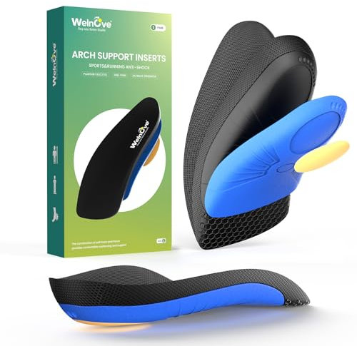 Heel Cups Plantar Fasciitis Inserts - Welnove Arch Support Heel Cushions for Heel Pain, Heel Spur, Achilles Tendon, Shock Absorption Orthotic Inserts for Shoes - Women's 3.5-7.5, Men's 5-7