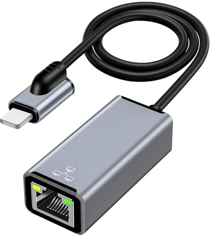 RUIZHI Adaptateur Lightning vers Ethernet, certifié MFi vers RJ45 Ethernet LAN avec Port de Charge, 100 Mbit/s Haute Vitesse Compatible avec iPhone/iPad/iPod