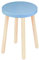 Spec-Wood Hocker Holz - Barhocker - Kleiner Küchenhocker - Blumenständer - Couchtisch Klein - Holz Deko - Pflanzenständer - Rund - Hellblau/Buche Natur
