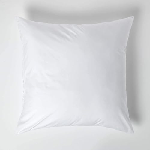 HOMESCAPES White Pure Egyptian Cotton Euro Size Pillowcase 80 x 80 cm 200 TC 400 Thread Count Percale Equivalent Large Square Pillow Case with Zip Pack of 4