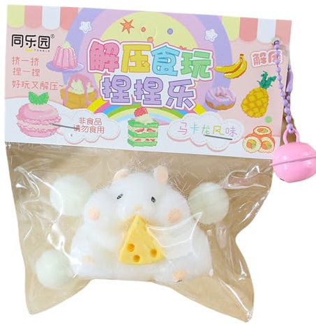 Mrltau 1 pcs Squishy Fidget Toys, Antistress Spielzeug, süße Squishy Hamster Spielzeug, für Kinder und Erwachsene(Weiße Hamster)