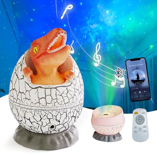 Lisveory Dinosaurier Ei sternenhimmel projektor, Licht Musik Player,Fernbedienung Nachtlicht mit weißem Rauschen, das beste Geschenk und Dekoration für Kinder und Erwachsene Schlafzimmer.(Musik)