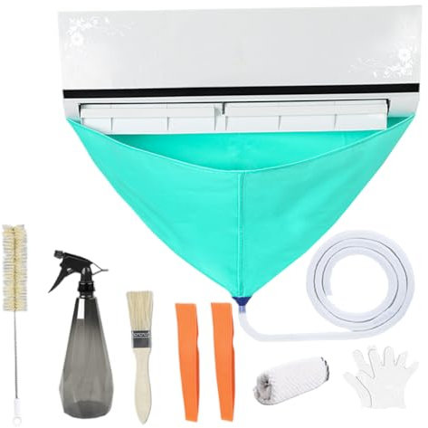 Kit de limpieza de 8 piezas/set Mini Split, Kit de limpieza de aire acondicionado para limpieza dividida a prueba de agua de 37-45 pulgadas, bolsa de limpieza dividida de la pared montado en la par
