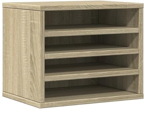 vidaXL Schreibtisch Organizer, Dokumentenablage mit Stauraum, Druckerhalter für Büro Zuhause, Briefablage Papierablage Büro-Organizer, Sonoma-Eiche Holzwerkstoff