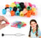 50pcs Silicone Hair Beads, Soft Colorful Large Hair Beads for Braids Pony Beads with Rubber Bands & Beading Needle for Kids Girls Women Hair Accessories