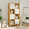 CHOWGOLI Bücherregal, Bücherschrank Standregal, Würfelregal Mit 8 Fächern und 4 Türen, Moderner Stil Aufbewahrungsregal, Bücher Regal Weiß und Beige, Stilvoll und praktisch, 64,5x30x138 cm