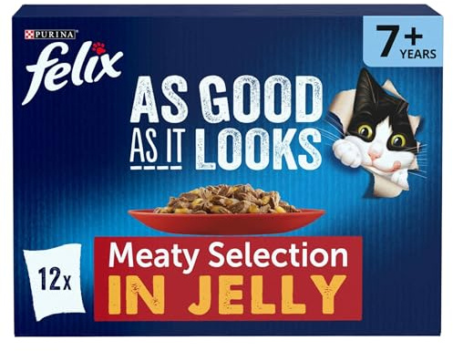 FELIX As Good As it Looks Senior 7+ Meat in Jelly Wet Cat Food 12x85g