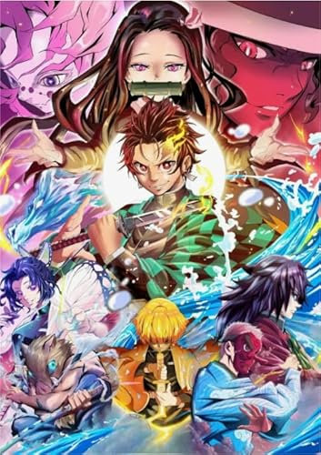 HfmQuisutron 1000 Pcs,Japanese Animes Tanjirou Nezuko Demons,Colourful,Children's Lehrreich Spielzeug,Gedächtnis Und Wahrnehmung Spiels,Rregular Puzzle Stück，Erwachsene Dekompression Spiel Fc366Pj