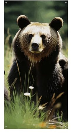 Türabdeckung mit Aufschrift Mama Bear and Cubs, Dekoration, Willkommensbanner für Wand, Tür, Dekoration, Haustür, hängende Hintergrundbanner für drinnen und draußen, Dekoration, Jahrestag,