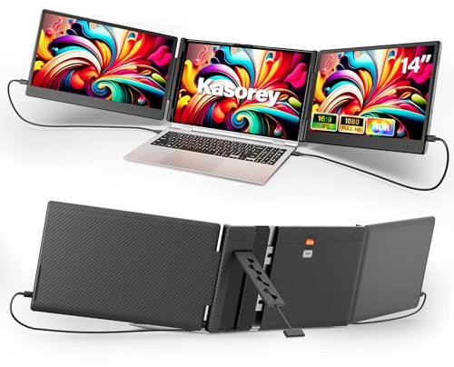 2025 New Upgraded Laptop Screen Extender Portable Monitor, 1080P FHD IPS Screen, Monitor Extender for Laptop, Fit for 13-17 Laptop, Plug & Play Compatiable with Windows/Mac/Android/Switch (14 inch)
