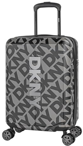 DKNY - Trolley Handgepäck Cabin Trolley Koffer Reisekoffer Hartschalenkoffer mit Mit TSA-Schloss - Kabinengepäckgröße 55x40x23, Schwarz