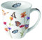 Ambiente Kaffeetasse Henkelbecher Teetasse Mug 400ml Fine Bone China Porzellan Schmetterlinge Blumen Garten Floral Serie Butterfly garden