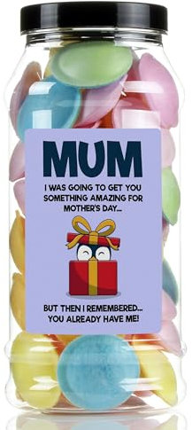 Mothers Day Flying Saucers Sweet Gift Jar by Just Treats - Something Amazing - J13