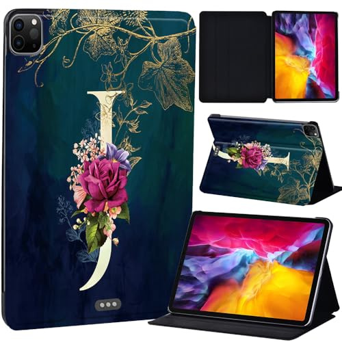 Smart Case for iPad Air 11-inch M3 2025/M2 2024/10.9 Air 5th 4th 2022 2020, Protective Cover for iPad Air 5/4 (2022/2020 5th/4th Generation 10.9-Inch) (initial letter J)