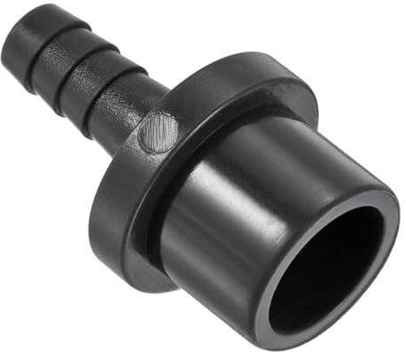 TA-VIGOR Raccord de tuyau en PVC, 8 mm cannelé x 20 mm, adaptateur de tube droit pour tuyau d'eau, irrigation, jardin, plomberie (1 pièce, noir)