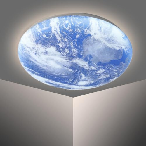 LED Mond Deckenleuchte Modern Design Mond Deckenlampe Dimmbar 3D Mond Lamp Wand Deko Lamp Erde Mond Wand Lampe mit Fernbedienung Deckenbeleuchtung für Schlafzimmer Kinderzimmer,Earth design,40cm