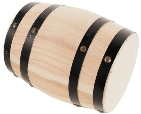 GARIOUANS Vintage Oak Whiskey Barrel Hocker Beige Retro Gartenstuhl als Beistelltisch und Platzsparender Holzsitz für Balkon Terrasse und Bauernhof-deko