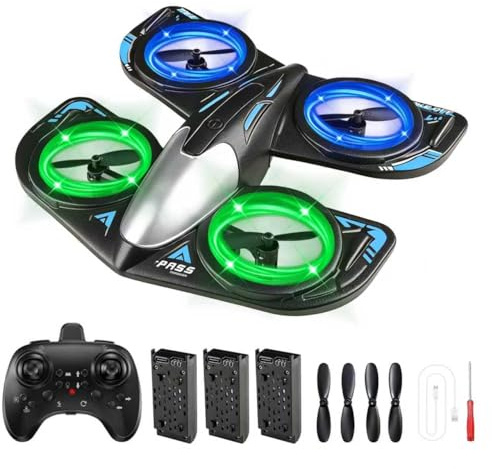 Mini Drohne,Schaumstoff RC Flugzeuge mit LED-Licht,Drohne für Kinder | RC Quadrocopter mit 3D Flips, Kopflosem Modus und 3 Akkus,Helikopter für Kinder und Anfänger