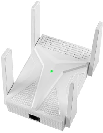 OIBIRO Répéteur WiFi 2100Mbps – Amplificateur WiFi Double Bande avec Port Gigabit LAN, Booster Signal pour 4K Streaming & Gaming, 4 Antennes, Mode Répéteur/AP/Routeur (Upgrade du 1200M)