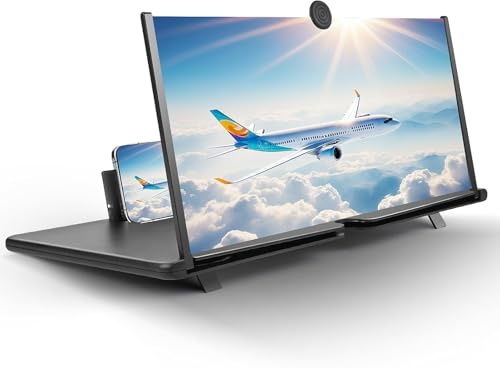 Banaone Ingranditore Schermo Smartphone 18 Pollici, Lente 3D HD con Filtro Anti Luce Blu, Pieghevole, Compatibile con la Maggior Parte degli Smartphone, per Film e Video