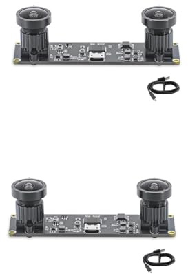 Deechate 2X Synchronous 3D Stereo VR USB Camera 3840X1080P 4MP 60Fps Mini USB Dual Camera Module with 130 Degree Wide Angle Lens