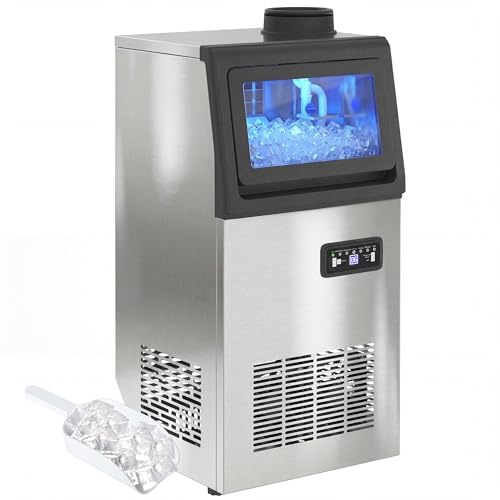 HOMCOM Kommerzielle Eiswürfelmaschine 45kg/24H Selbstreinigend Timer
