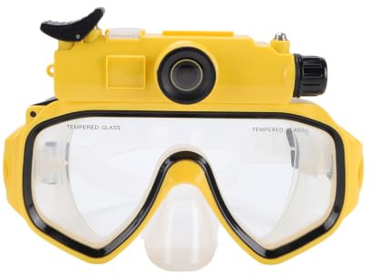 YUEHISY Gafas de Buceo con Cámara, 2K 50MP, Gran Angular de 100° | Enfoque automático de exposición automática, falda de silicona suave a prueba de agua de 15M, para natación de apnea