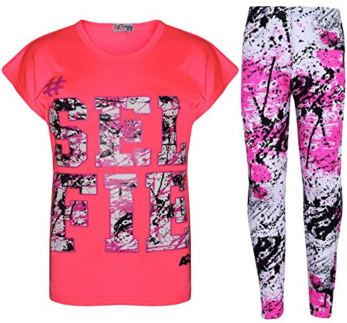 A2Z 4 Kids Girls Selfie Splash Top Leggings Set Comfortable Trendy T Shirt | Soft Feel Two Piece For Daily Comfort Outings And Light Summer Wear Age 5-13 Years
