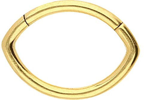 PIERCINGLINE Chirurgenstahl Clicker Oval Piercing Septum Tragus Helix goldfarben