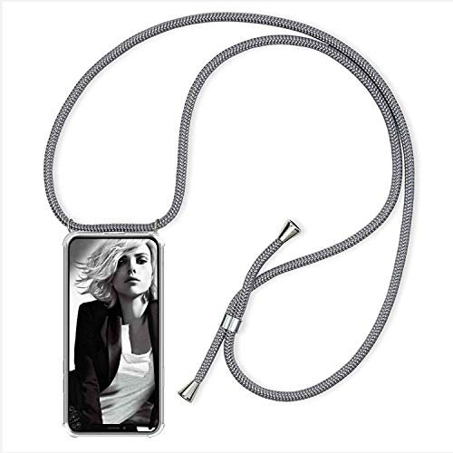 YuhooTech Handykette Hülle für iPhone 7/ iPhone 8/ iPhone SE 2020 Handyhülle, Smartphone Necklace Hülle mit Band - Handyhülle mit Kordel Umhängenband - Schnur mit Case zum umhängen in Grau