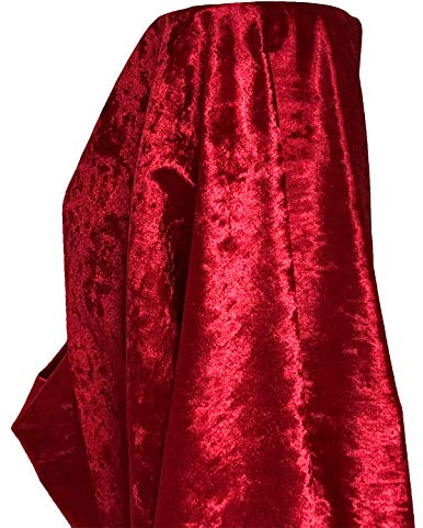 A-Express Stoff Pannesamt Sanft Samt Karneval Bekleidung Kostüm Dekostoff Gardinenstoff Schneiderei Stoff 140cm Breite - 5 Meter 500cm x 140cm Rot