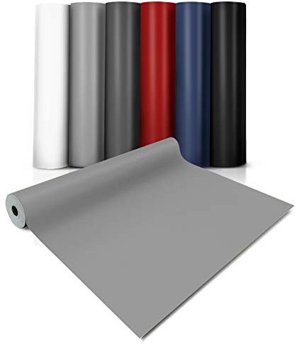 Rivestimento CV Expotop, tagliato, diverse larghezze, diversi colori, al metro, rivestimento in PVC lunghezza su misura (100 x 100 cm, grigio)